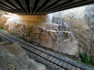 Bridge over railroad tracks in Velké Meziříčí