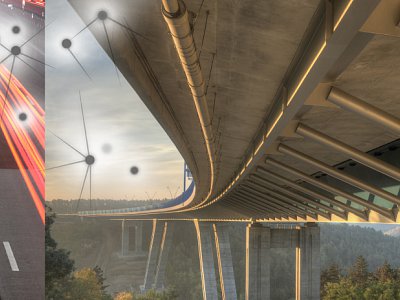 Four lanes in the clouds